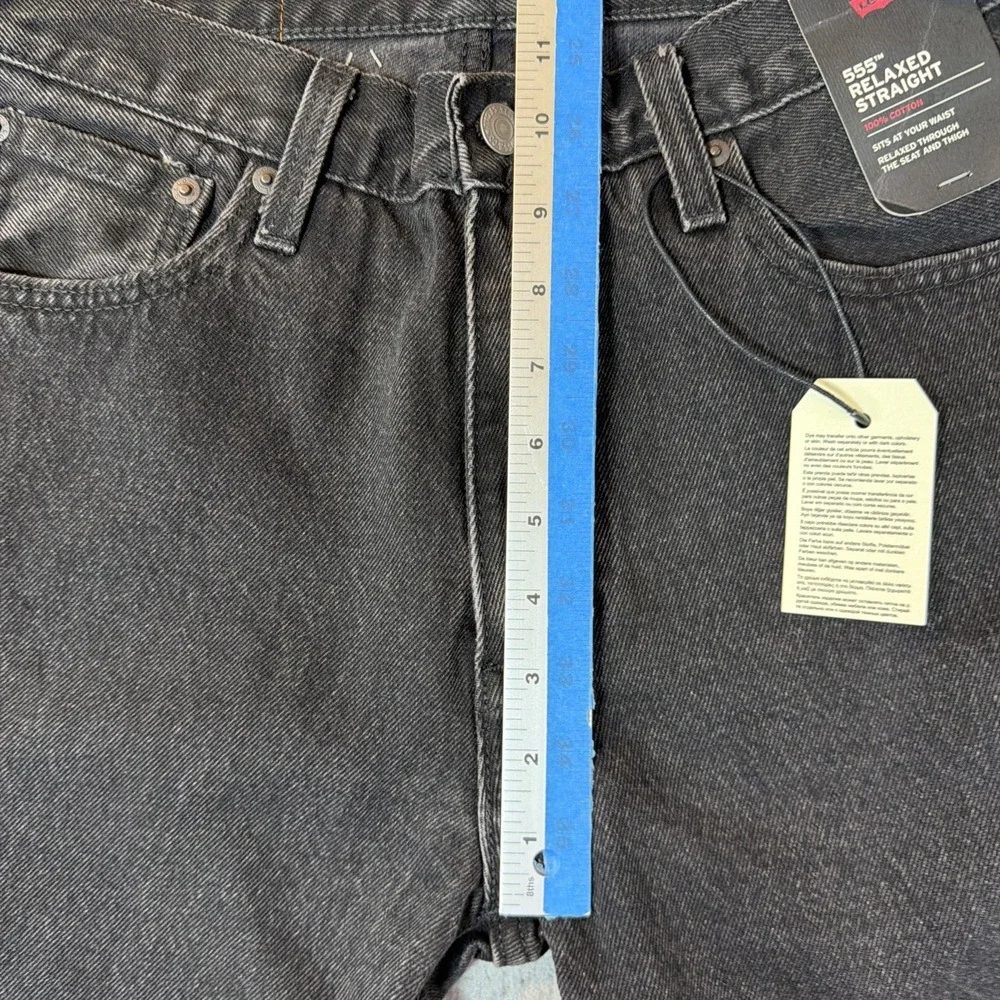 Levis Premium Men 555 Relax Fit Straight Leg Jeans 30x30 Black NWT 100% Cotton